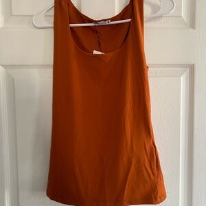 Zara Women's Dark Orange Wide Strap Tank Top sz Med NWT